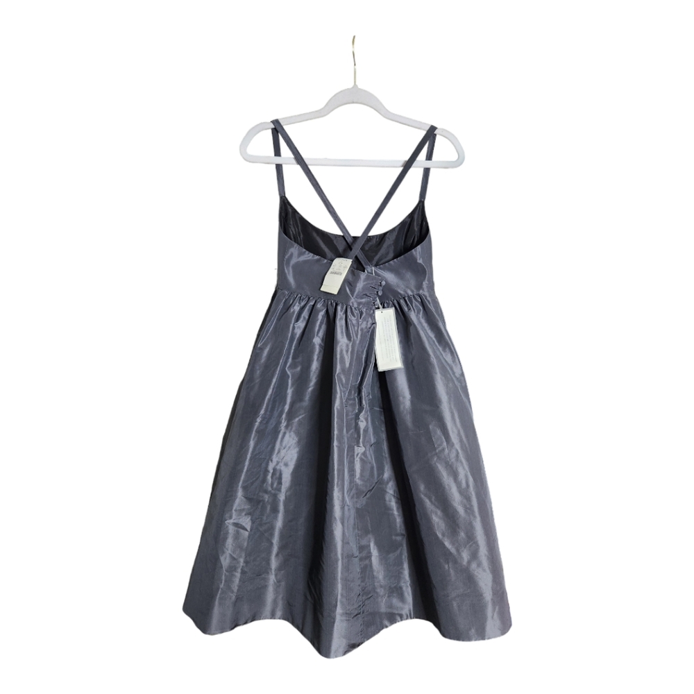 100% SILK!!! JCrew Gunmetal Gray Empire/Babydoll Cocktail Dress